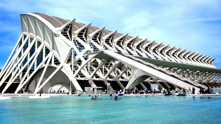 Explore the futuristic City of Arts and Sciences in Valencia with its modern architecture and vibrant surroundings.